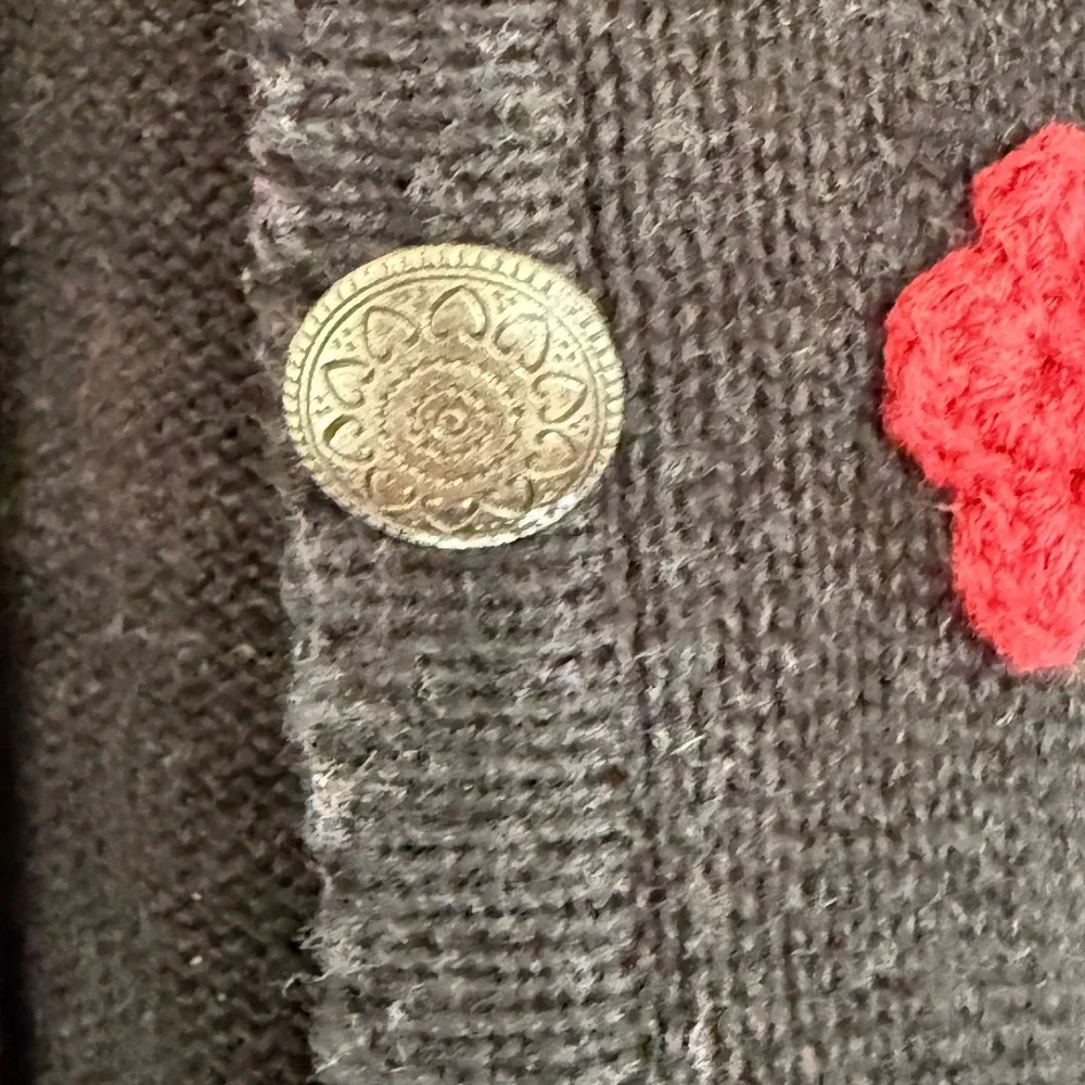 Vintage Womens Medium Cardigan Sweater Scandi Nordic Indie Twee Floral Holiday‎